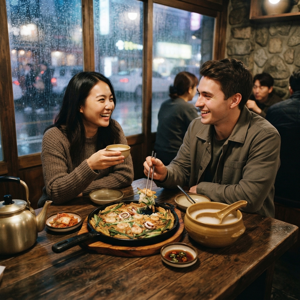 Acoustic Comfort: The Culinary Logic of Rain, Pajeon, and Makgeolli